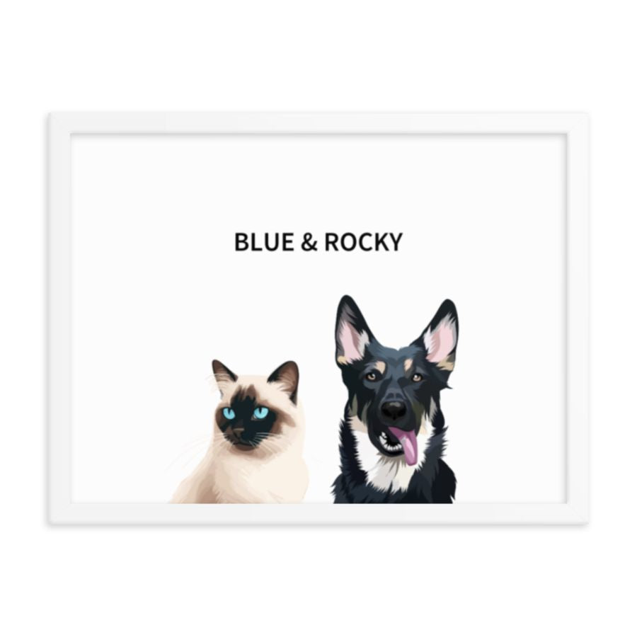 Custom Two Pet Portrait - Fluffes.com