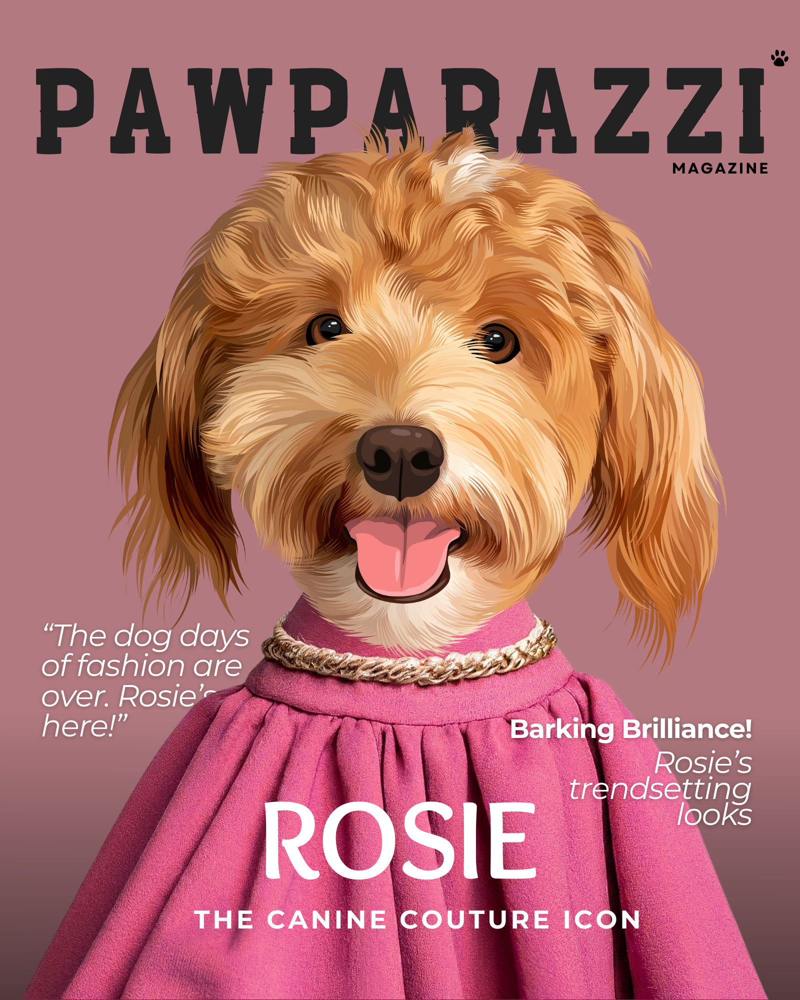 Custom Pet Portrait Magazine - Fluffes.com