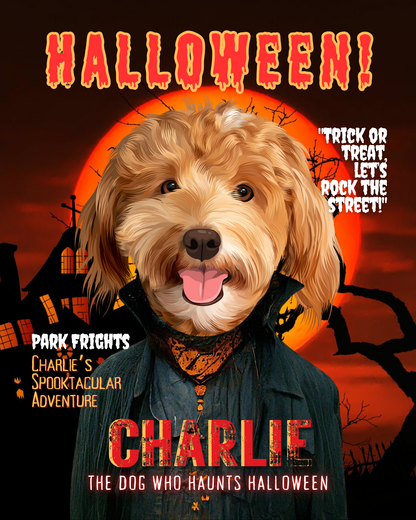 Custom Pet Portrait Halloween 
Magazine Cover - Fluffes.com
