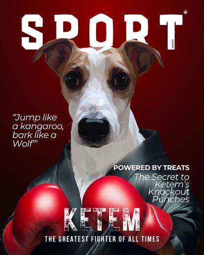Custom Pet Portrait Sport Magazine Cover - Fluffes.com
