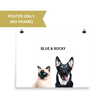 Custom Two Pet Portrait - Fluffes.com