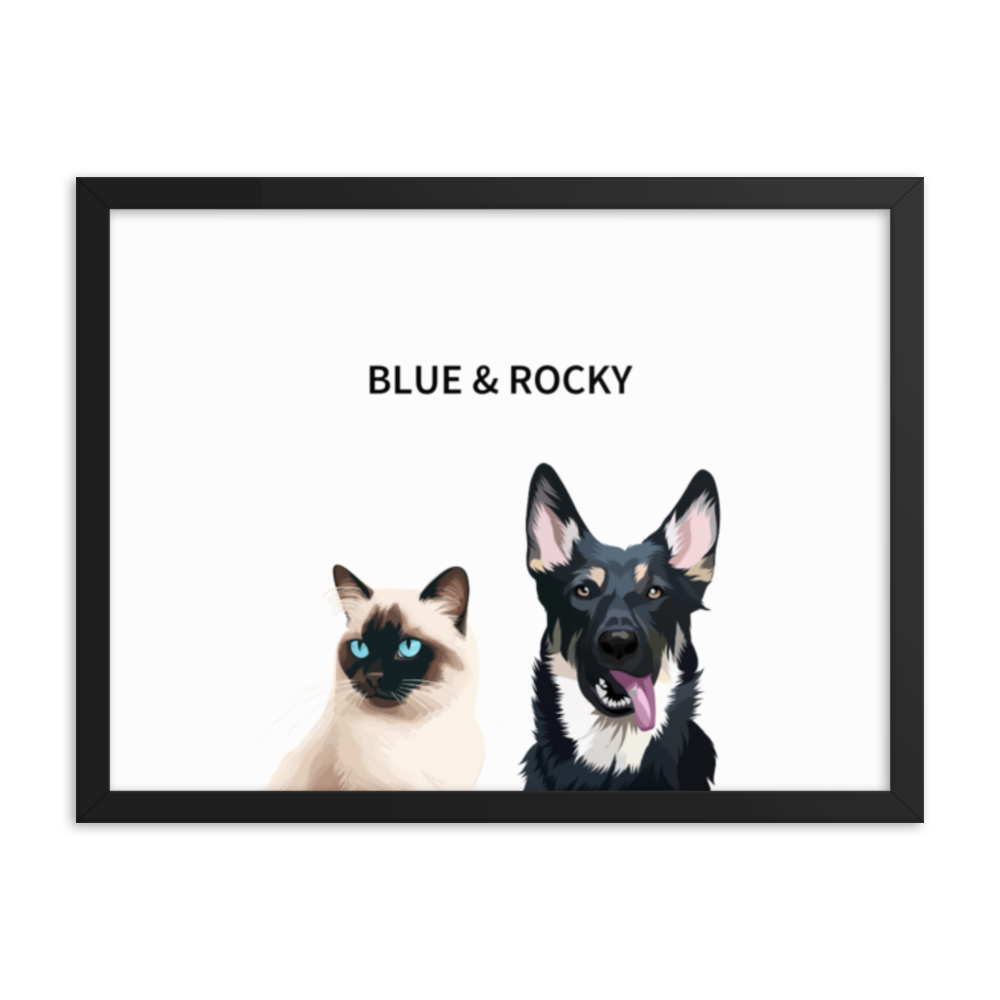 Custom Two Pet Portrait - Fluffes.com