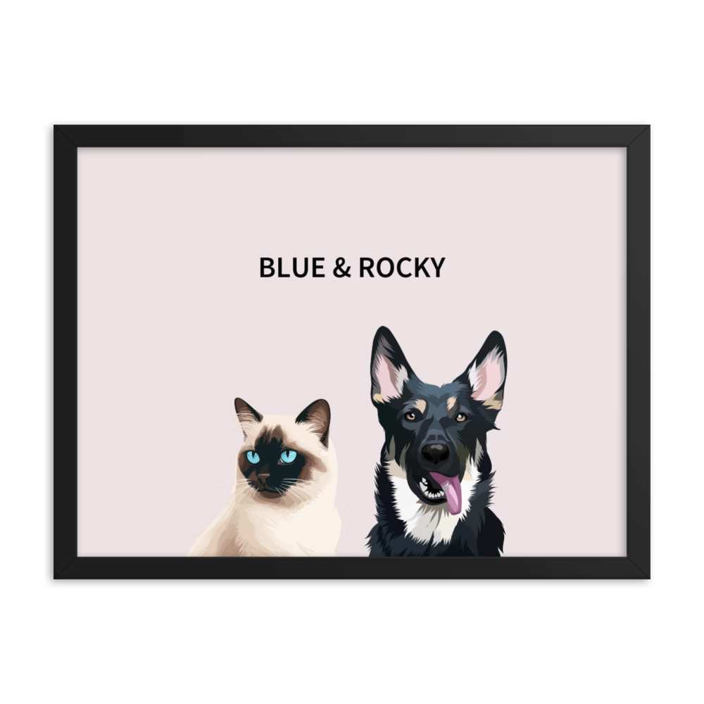 Custom Two Pet Portrait - Fluffes.com