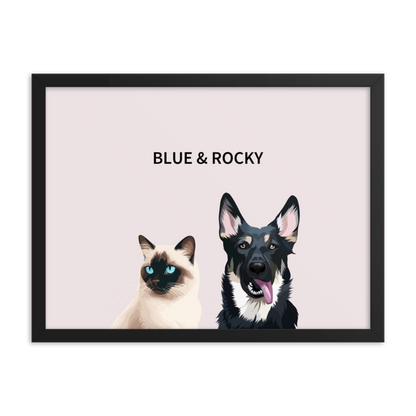 Custom Two Pet Portrait - Fluffes.com