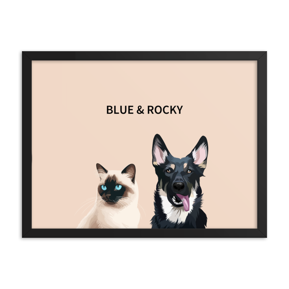 Custom Two Pet Portrait - Fluffes.com