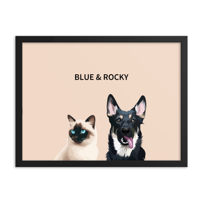 Custom Two Pet Portrait - Fluffes.com