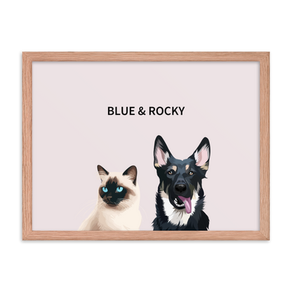 Custom Two Pet Portrait - Fluffes.com