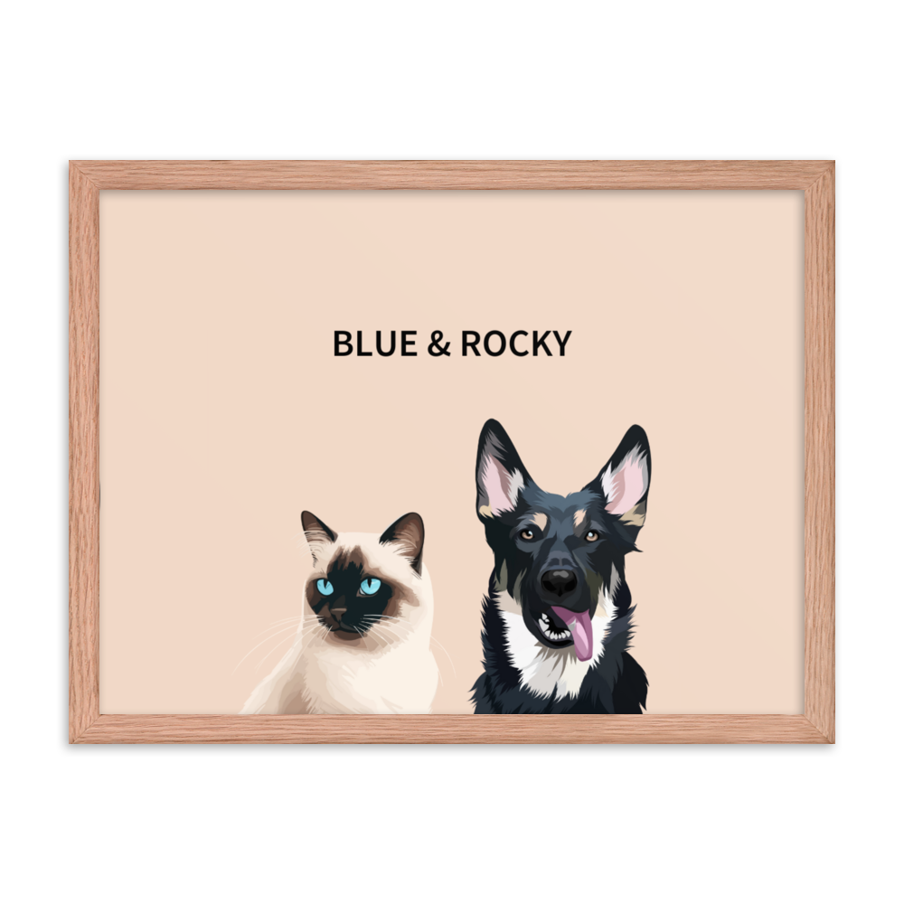 Custom Two Pet Portrait - Fluffes.com