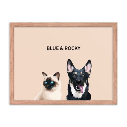 Custom Two Pet Portrait - Fluffes.com