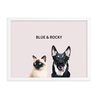 Custom Two Pet Portrait - Fluffes.com