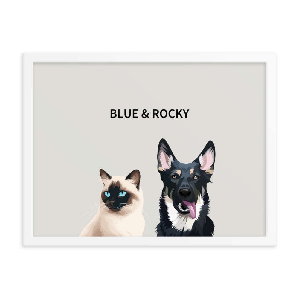 Custom Two Pet Portrait - Fluffes.com