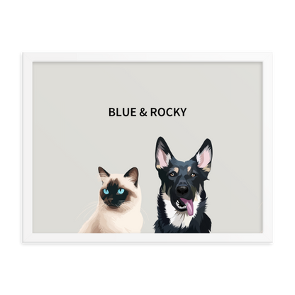 Custom Two Pet Portrait - Fluffes.com