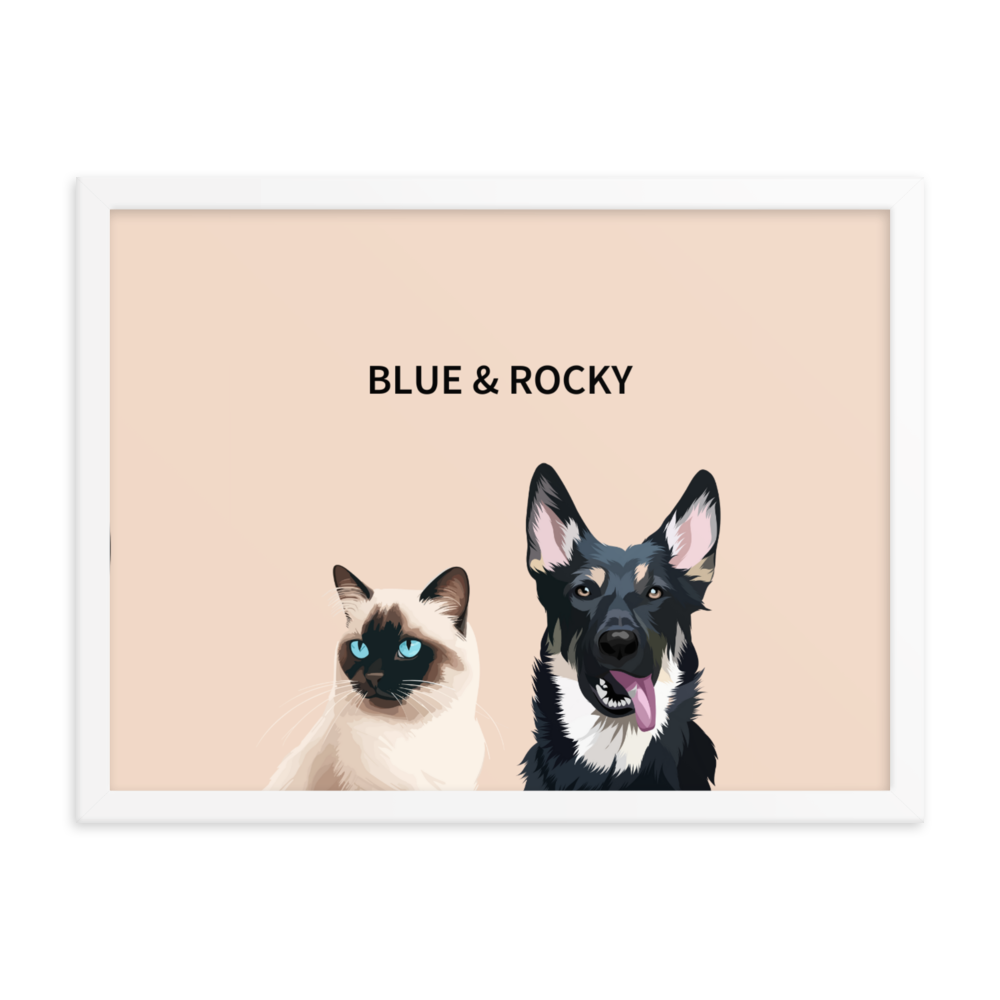 Custom Two Pet Portrait - Fluffes.com