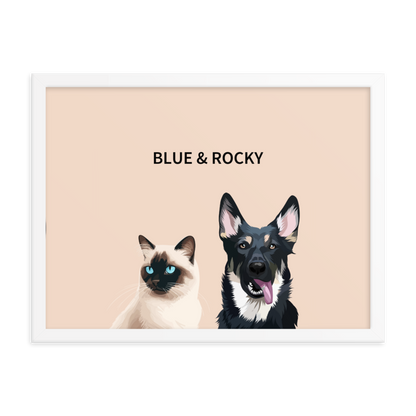 Custom Two Pet Portrait - Fluffes.com